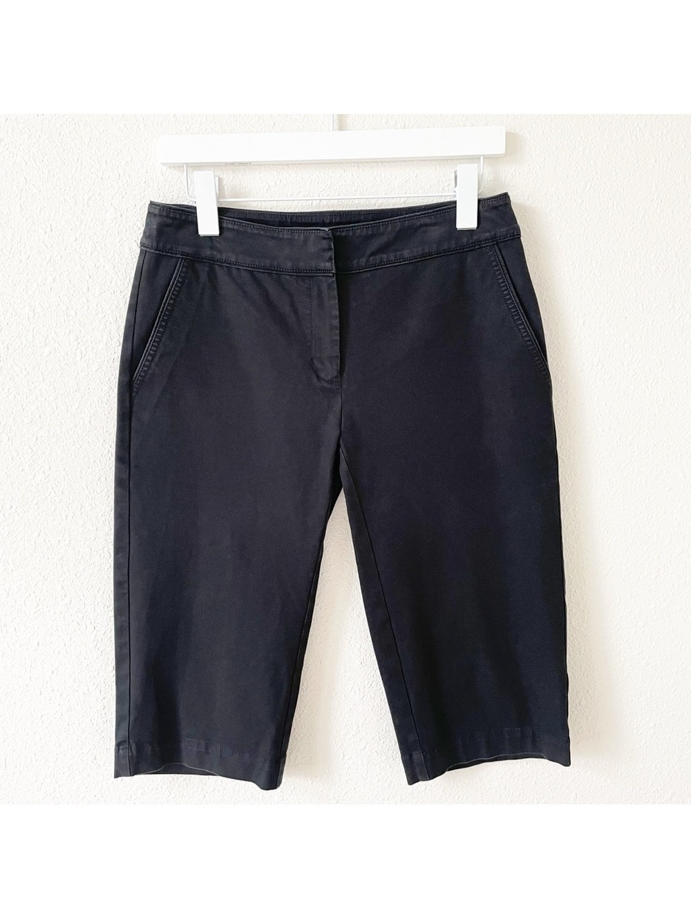 Eileen Fisher Organic Cotton Stretch Cropped Pant Black Size XS Minimalist